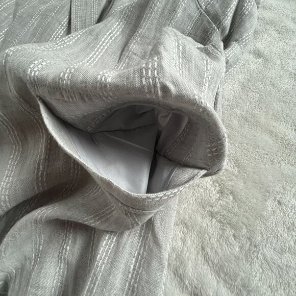 J. Jill Womens Linen Striped Duster Blazer Coat Jacket Small Gray Lightweight - Picture 6 of 10